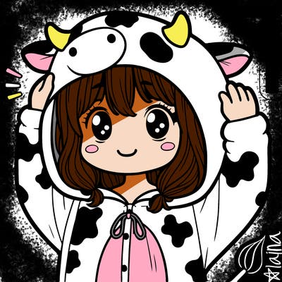 girl in cow onesie