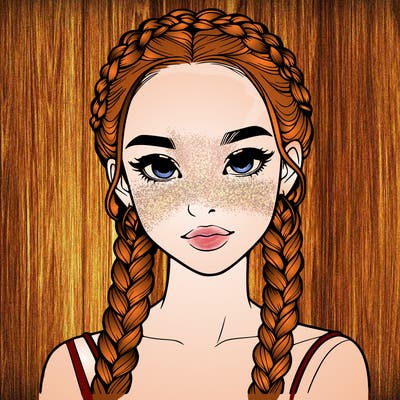 realistic girl with braids