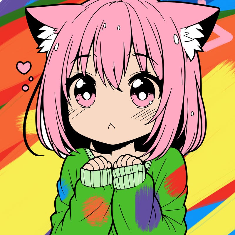 shy anime catgirl
