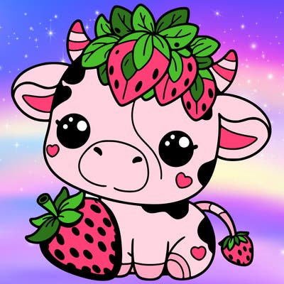 cute strawberry cow