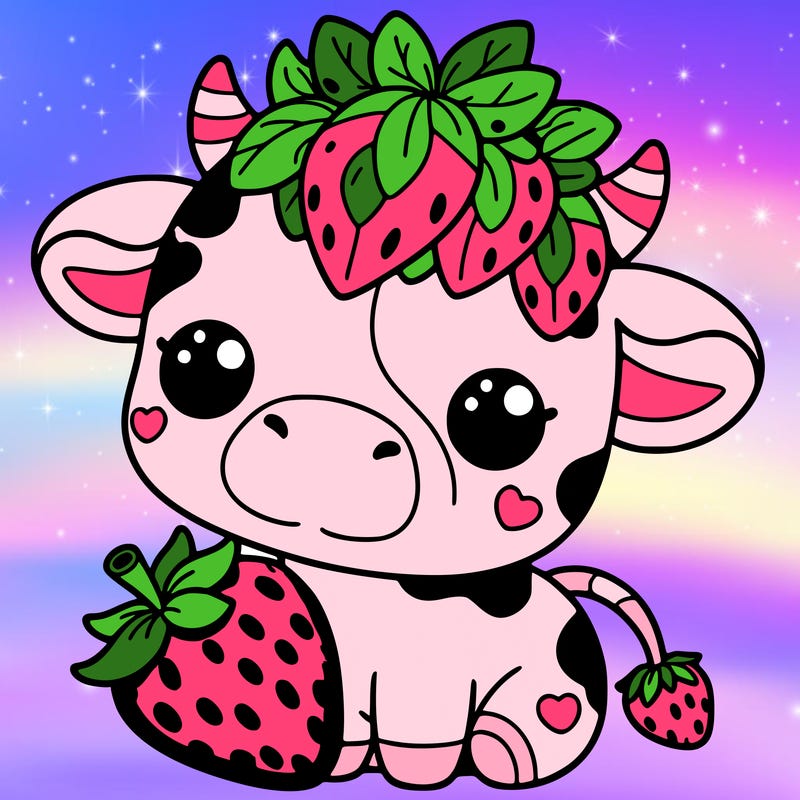 cute strawberry cow