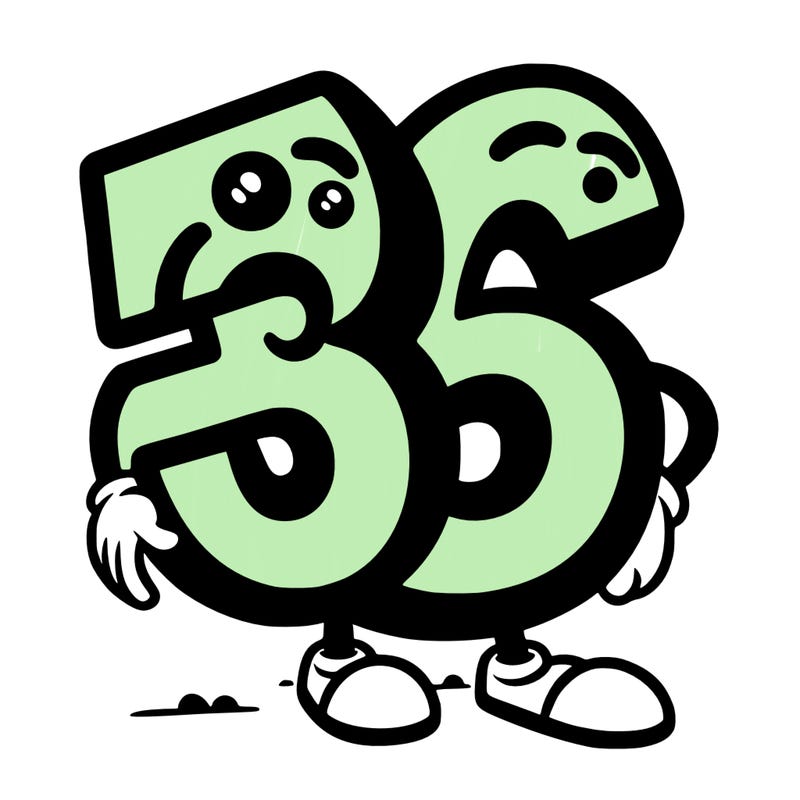 number 36, outline, line art, coloring book, 2d cartoon character