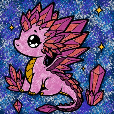 little cute crystal dragon