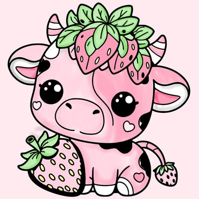 cute strawberry cow
