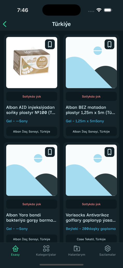 Melhem - Uma visualização em grade de suprimentos médicos e seu status de disponibilidade no aplicativo Melhem