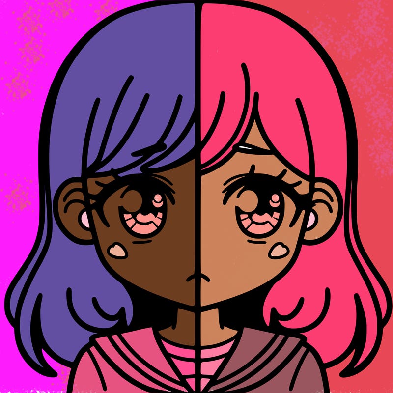a split of a girl