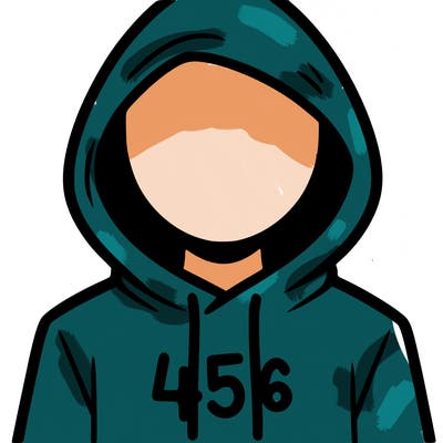a person with non face waering a hoodie with a 456 symbol