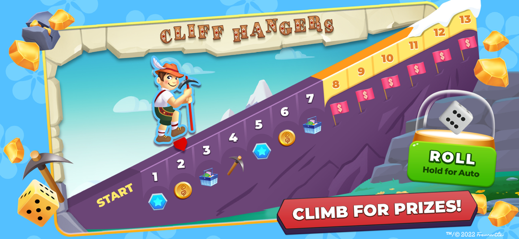 Cliff Hangers mini game in The Price Is Right Bingo mobile app