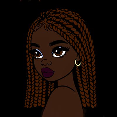 black girl with box braids
