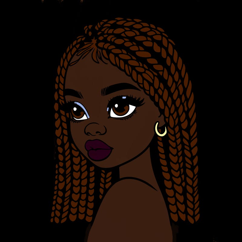 black girl with box braids