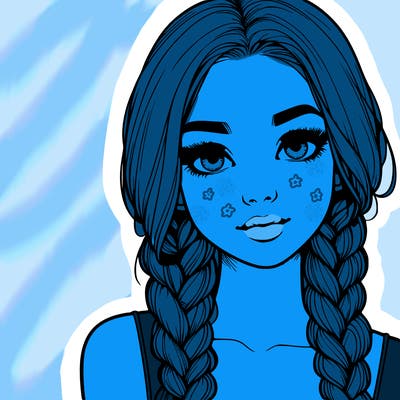 realistic girl with braids