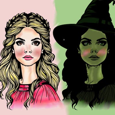 realistic witch woman