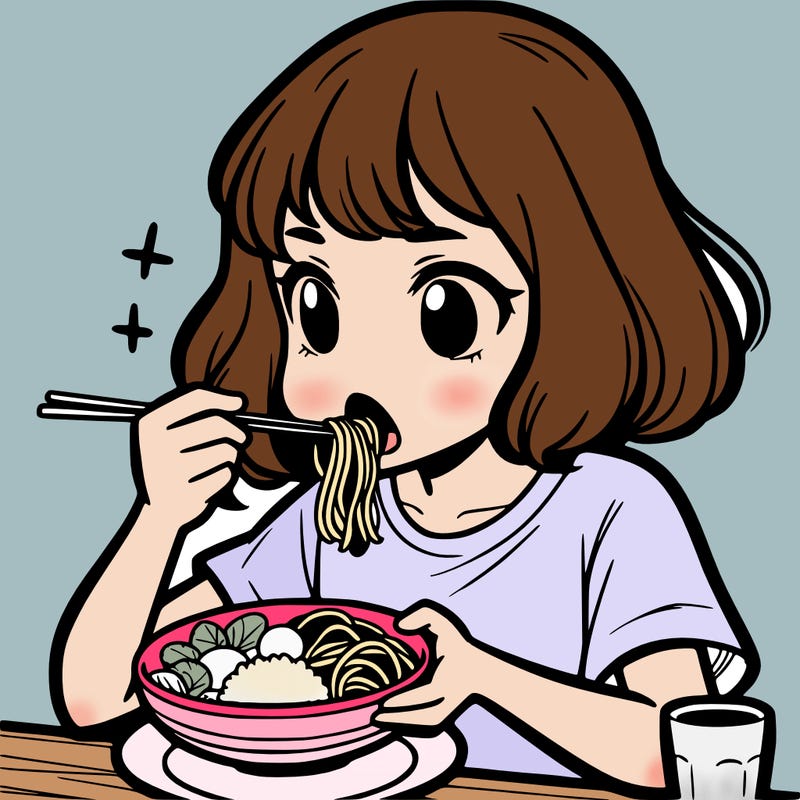 a girl eating food