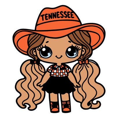 a girl with a hat that says tennessee