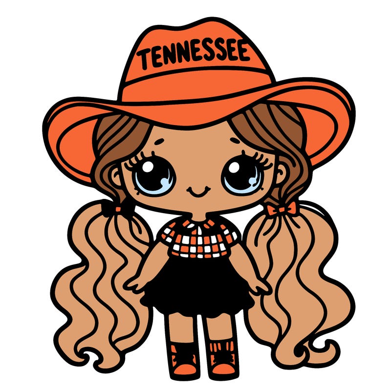 a girl with a hat that says tennessee