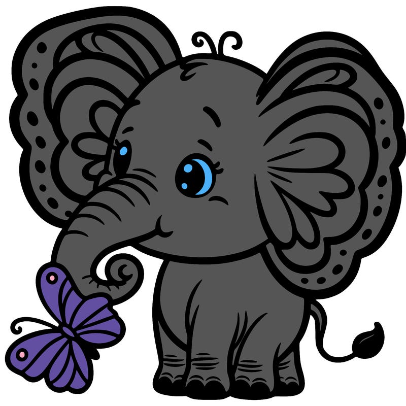 elephant with butterfly ears