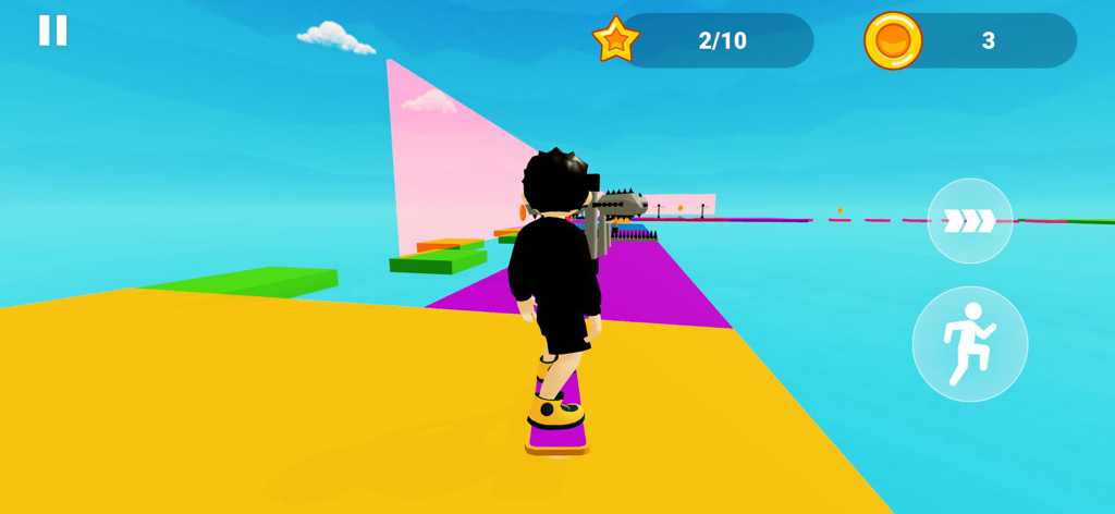 Parkour Fun: Obby Games Master - A character navigating a colorful 3D obstacle course in Parkour Fun Obby Games Master.