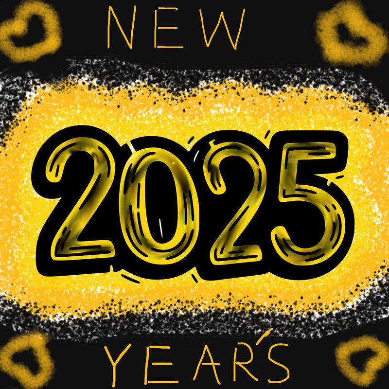 one line scrawled numbers sketch design “2025”