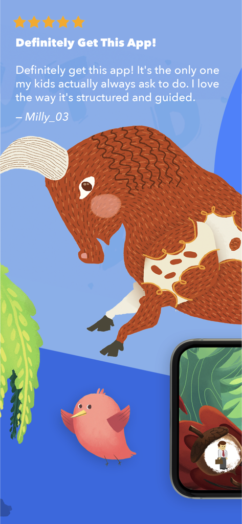 Phonics Museum - Learn to Read - Five star customer review for Phonics Museum app praising its structured and guided learning approach