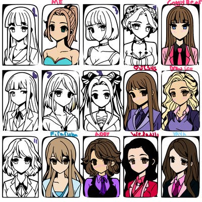 girls that look diffrent anime