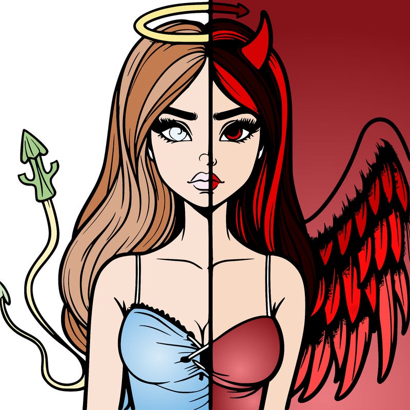 devil vs angel realistic girl