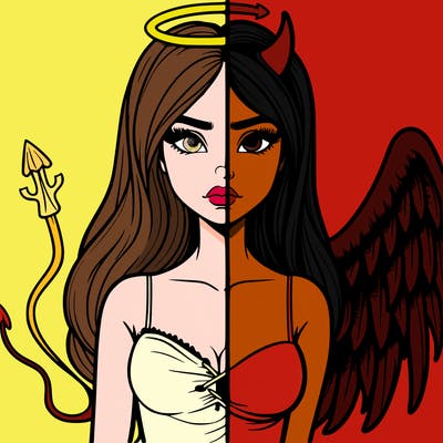 devil vs angel realistic girl