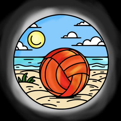 volleyball on a beach