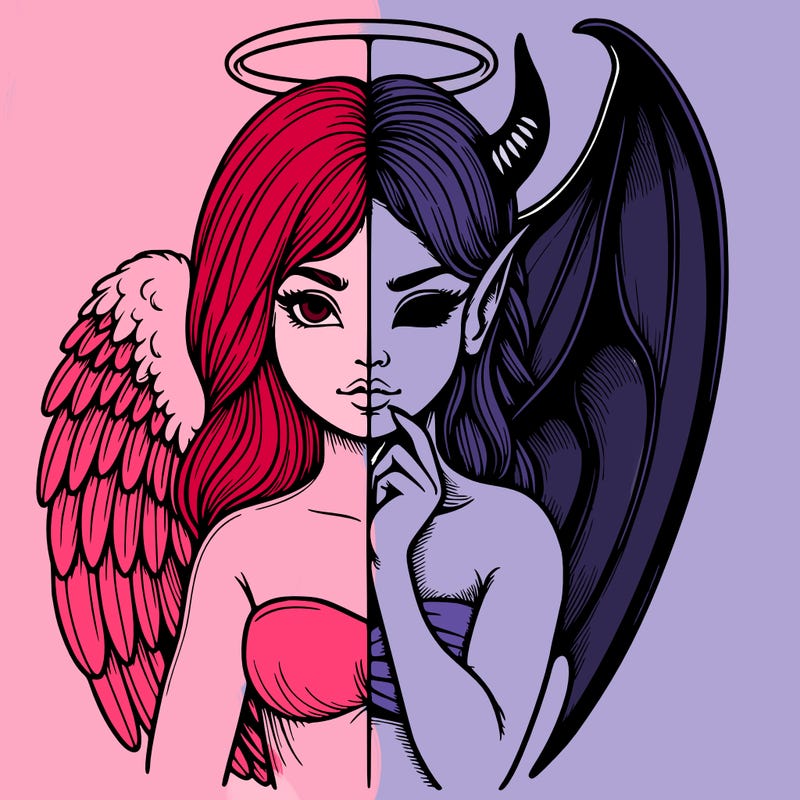 realistic angel half demon