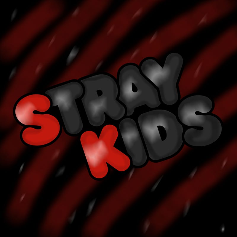 bubble letters saying stray kids