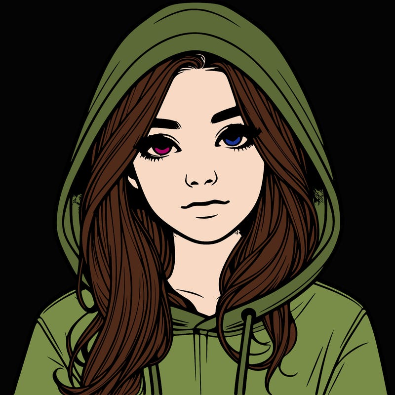 realistic girl with a hoodie