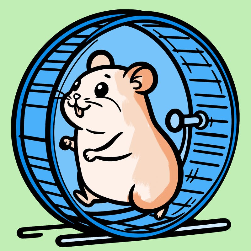 hamster running in a running wheel