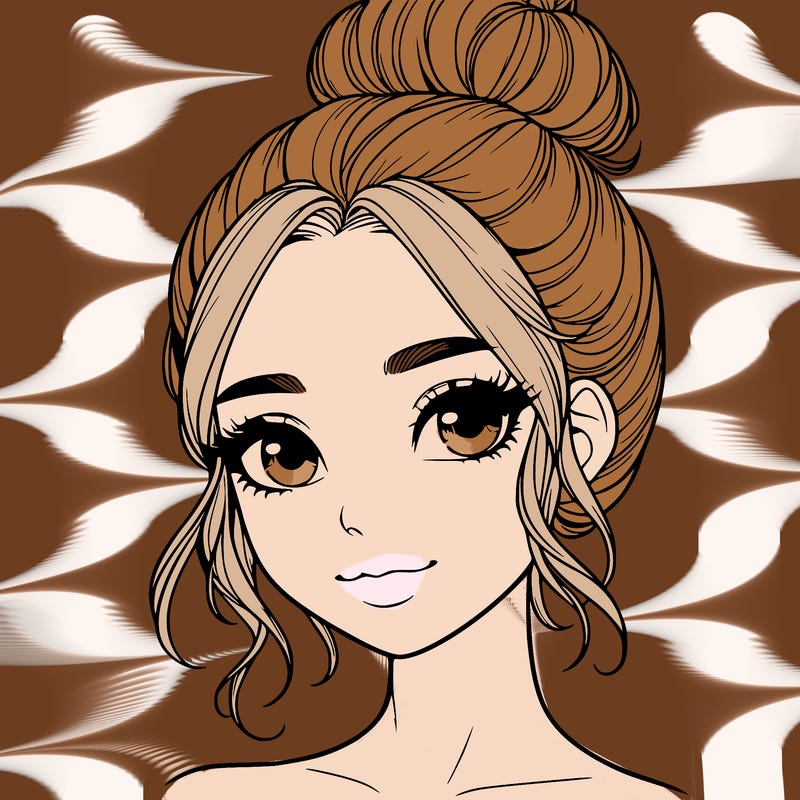 realistic pretty girl with hair in bun