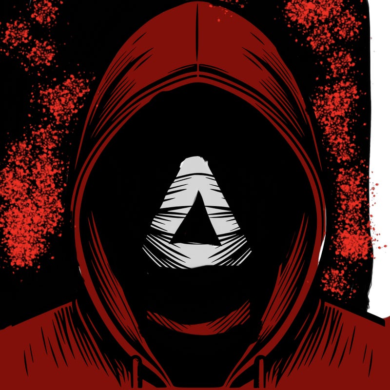 realistic human with a full face mask and a hood