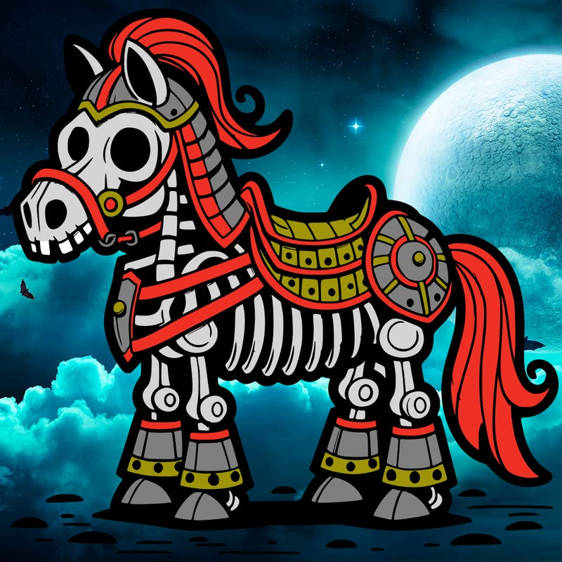 skeleton horse with armor