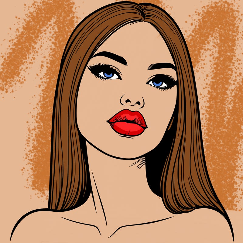 realistic woman with full lips
