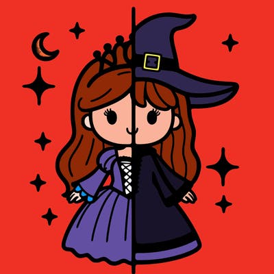 split princess and witch