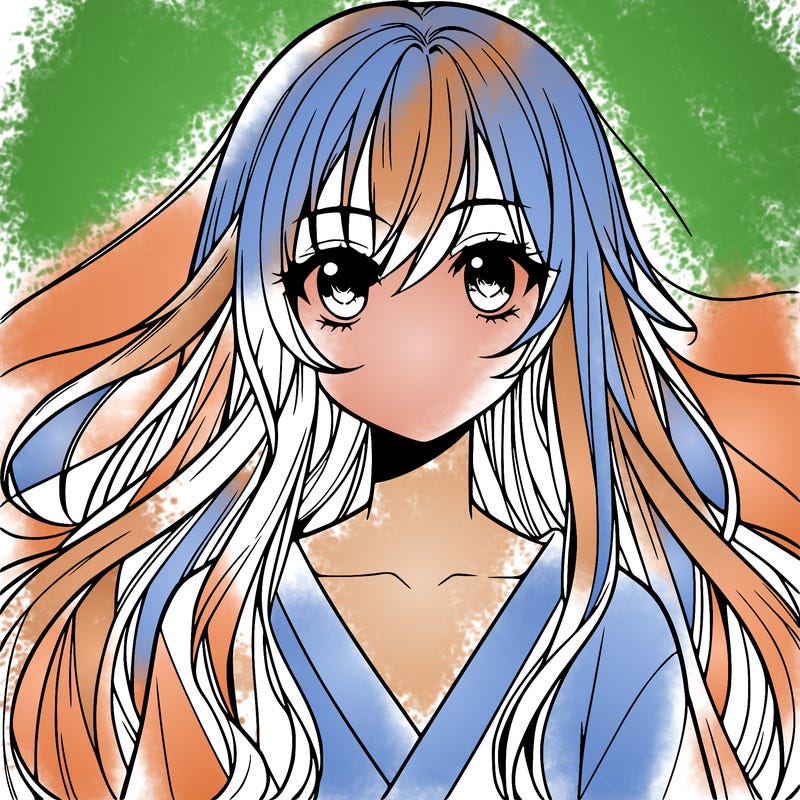 manga girl long hair