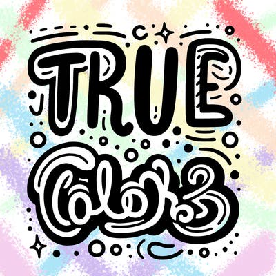 "true colors" written