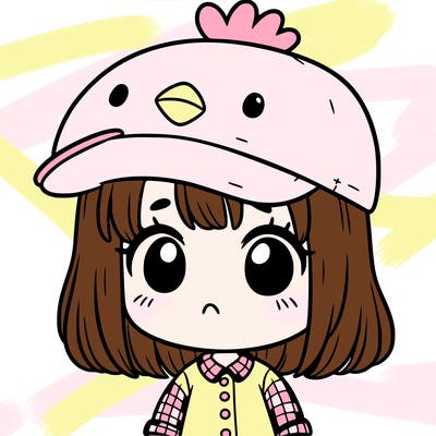 cute girl with chicken hat