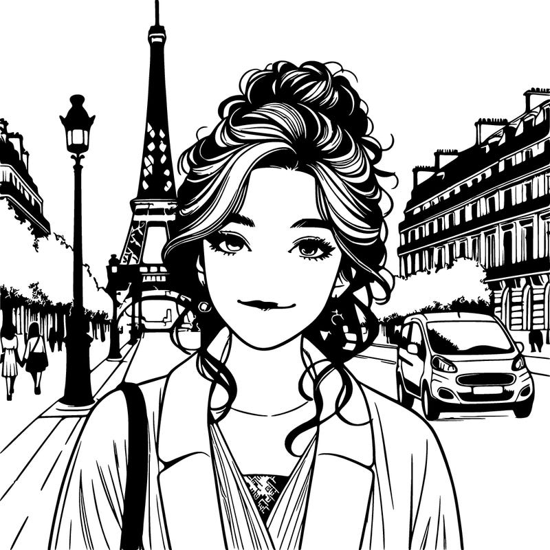 realistic woman in paris