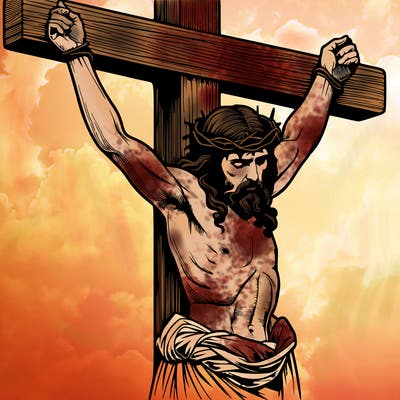 jesus realistic on the cross