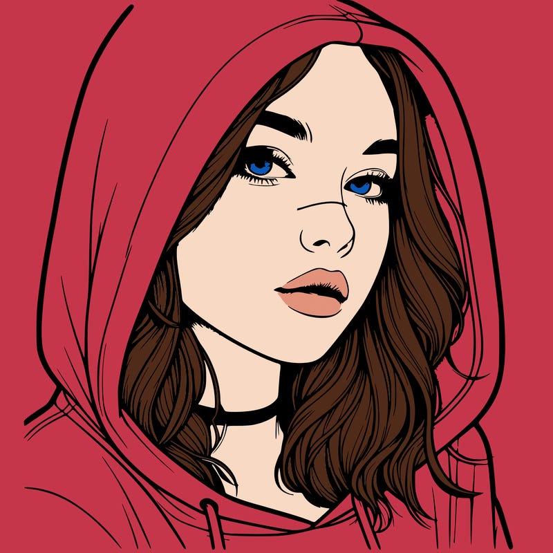 realistic girl with hood on