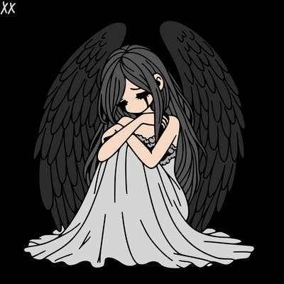 ethereal girl in grief, lonely and heartbroken