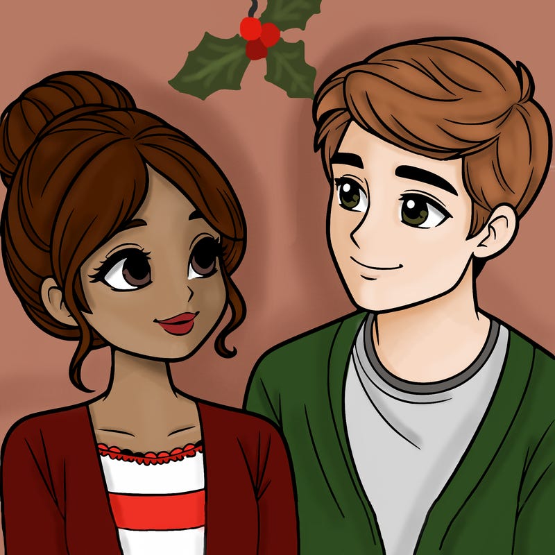 a couple looking at each other