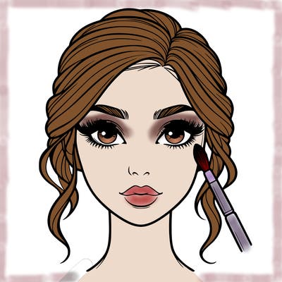 realistic person with makeup