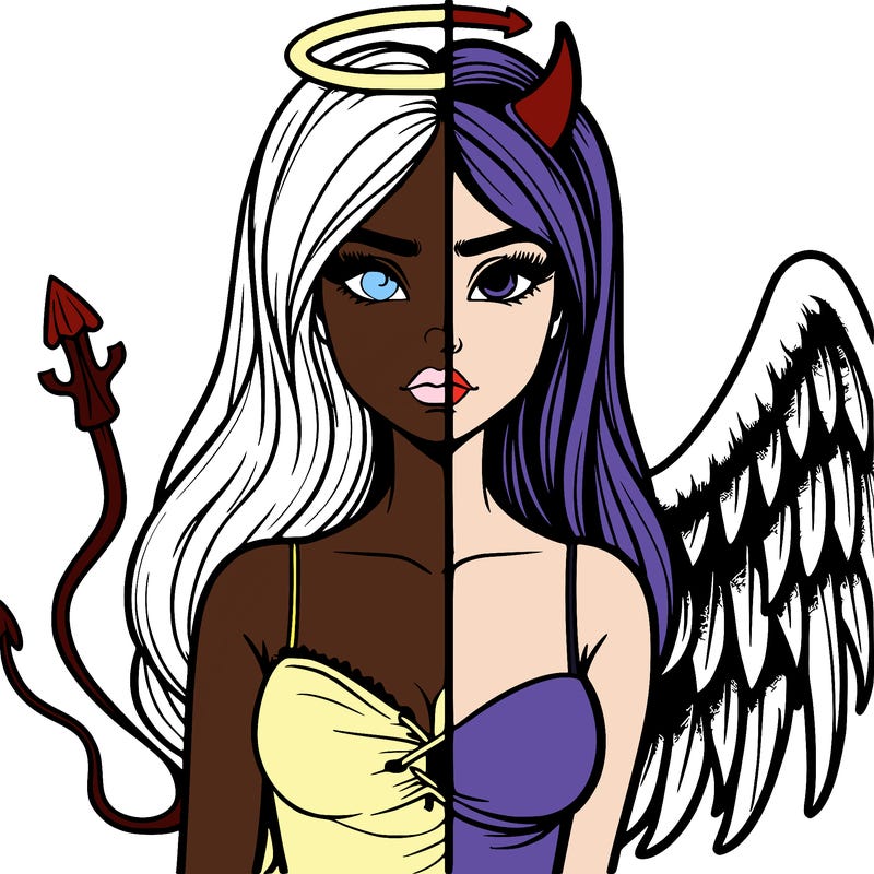 devil vs angel realistic girl