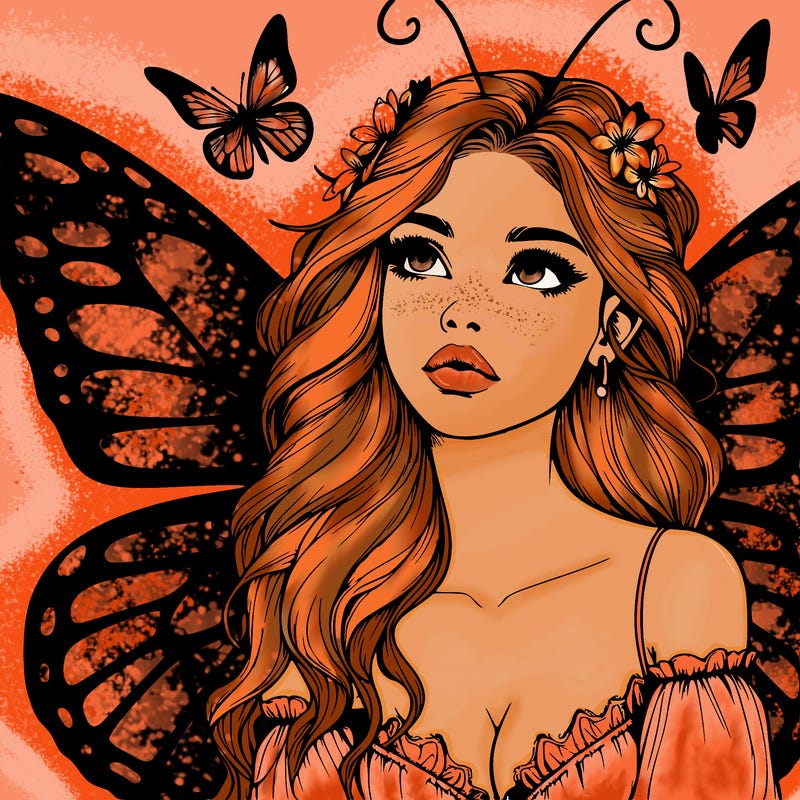 butterfly fairy realistic girl