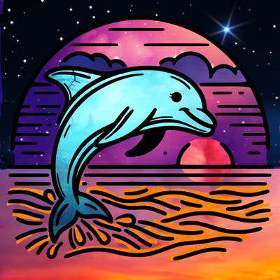 dolphin in a sunset