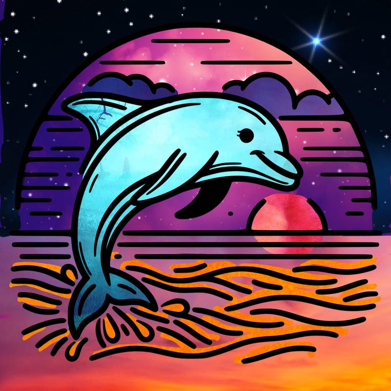 dolphin in a sunset