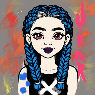 realistic girl with braids